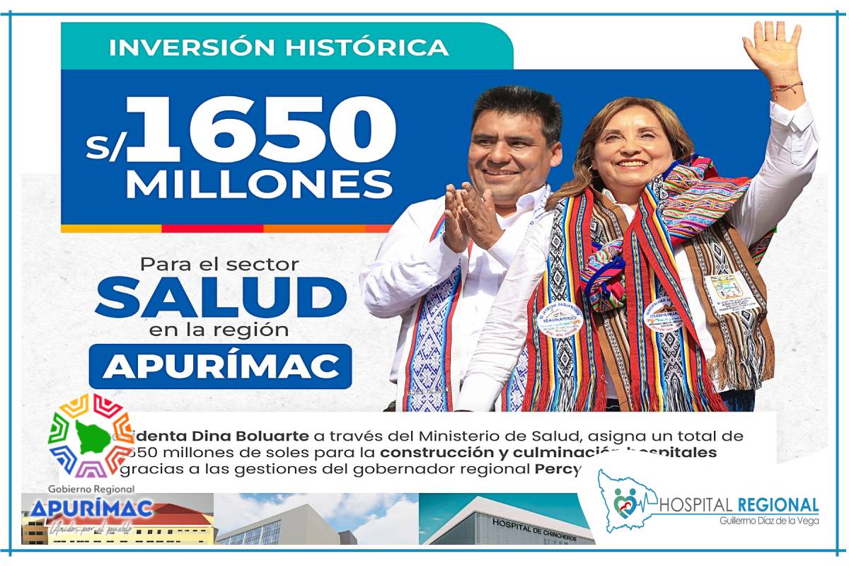 MAS DE 1650 MILLONES DE SOLES PARA EL SECTOR SALUD DE APURIMAC